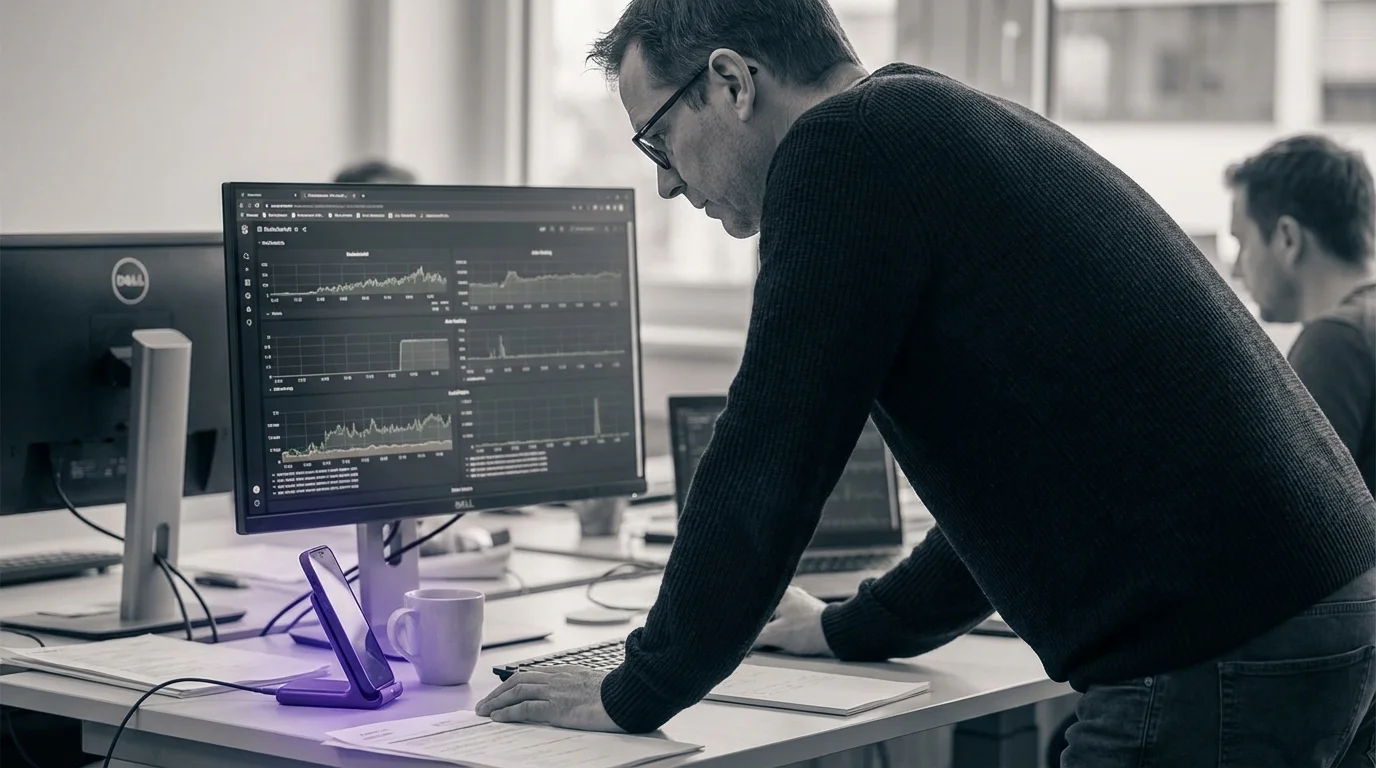 Wachsende Server-Infrastruktur mit violett leuchtenden Erweiterungsmodulen die sich vervielfachen