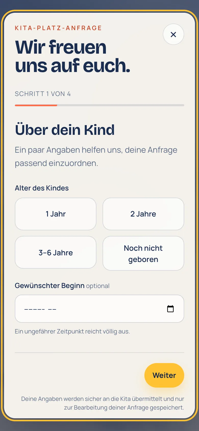 Kita Wolke 7 on a smartphone